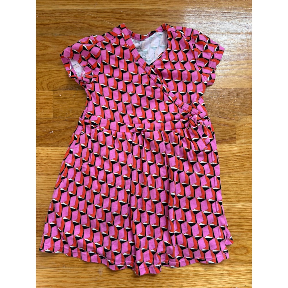 Diane von Furstenberg for Target Girls Pink Geometric Faux Wrap Dress 3T